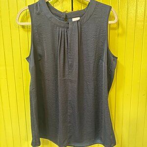 Cabi Navy Blue silky office shirt